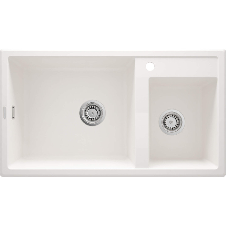 Zlewozmywak granitowy 2-komorowy alabaster stal ZQE A20B