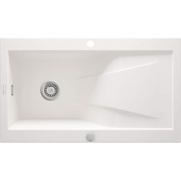 Zlewozmywak granitowy 1-komorowy z ociekaczem alabaster stal ZQR A113