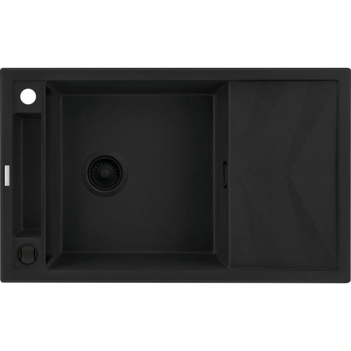 Zlewozmywak granitowy magnetyczny 1-komorowy z ociekaczem nero nero ZRM N113