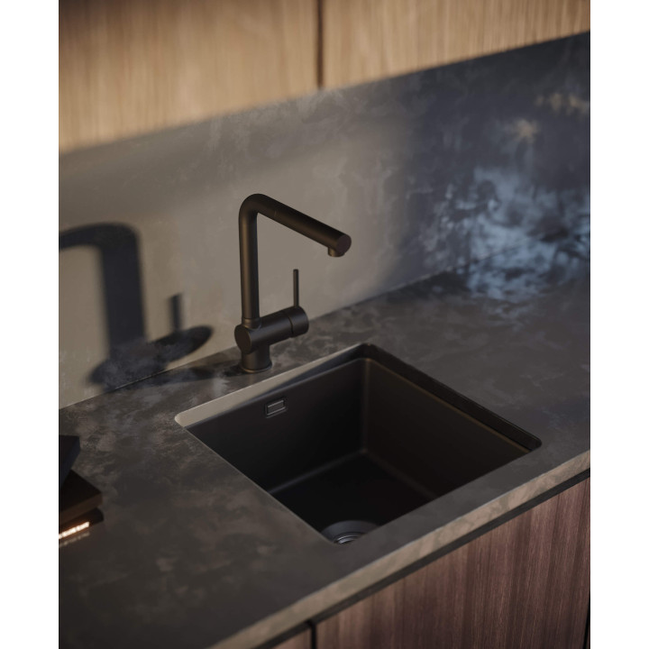 Zlewozmywak ceramiczny 1-komorowy nero stal ZCB N103