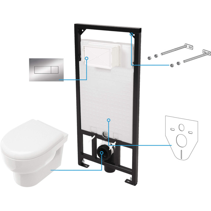 Zestaw WC podtynkowy 6 w 1
