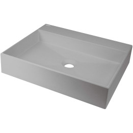 Umywalka granitowa nablatowa z miejscem na baterię - 500x400 mm szary metalik CQR SU5S