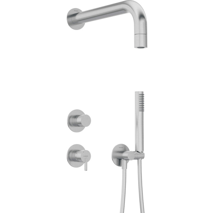 Zestaw prysznicowy podtynkowy z główką prysznicową stała stal Silia NQS F9XK