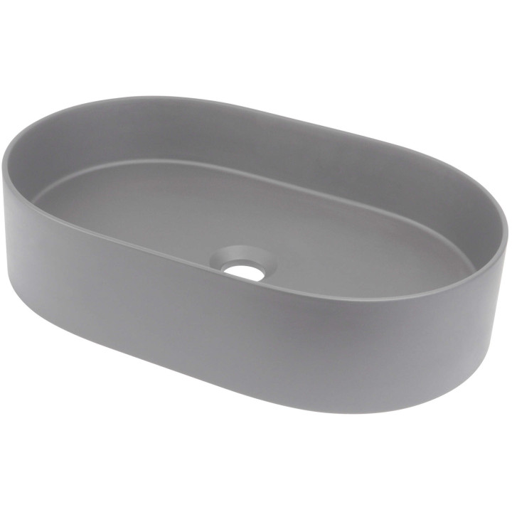 Umywalka granitowa nablatowa szary metalik CQS SU6S