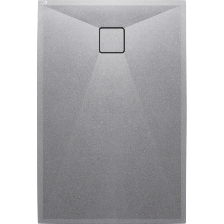 Brodzik granitowy prostokątny 90x70 cm szary metalik KQR S71B