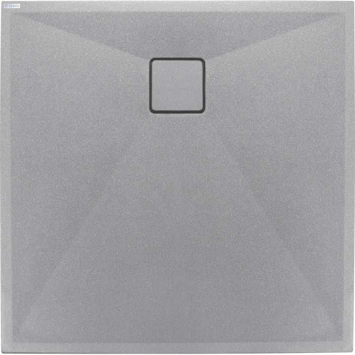 Brodzik granitowy kwadratowy 80x80 cm szary metalik KQR S42B