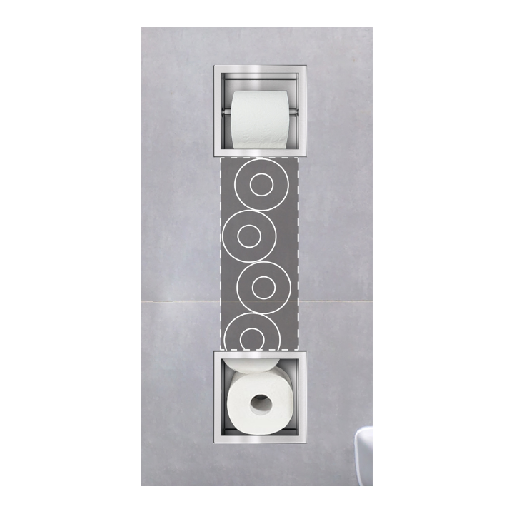 WALL-BOX PAPER 2 Inox - Magazynek z podajnikiem papieru
