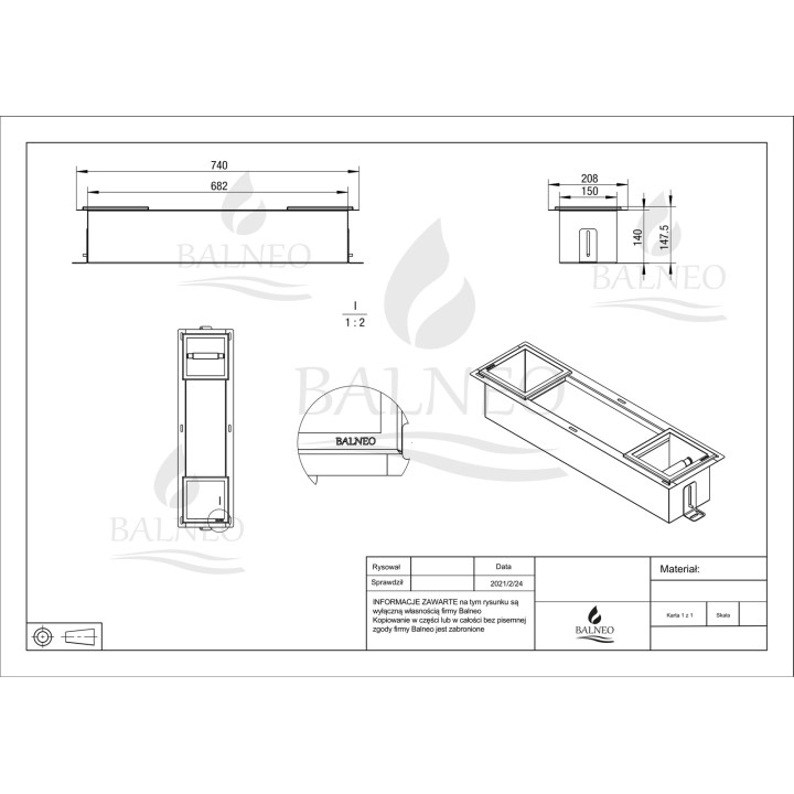 WALL-BOX PAPER 2 Black - Magazynek z podajnikiem papieru czarny