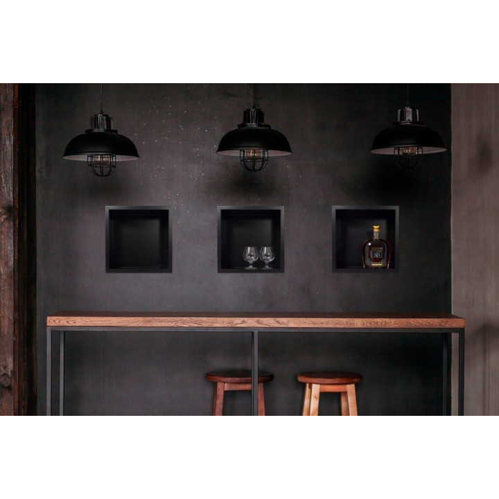 WALL-BOX ONE Black - Półka pojedyncza czarna 30x30x10 cm