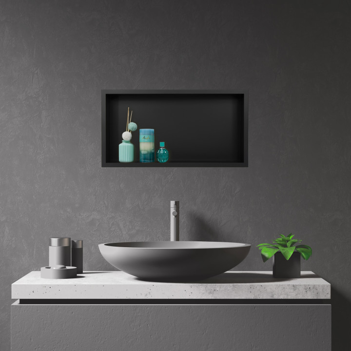 WALL-BOX ONE Black - Półka pojedyncza czarna 60x30x10 cm