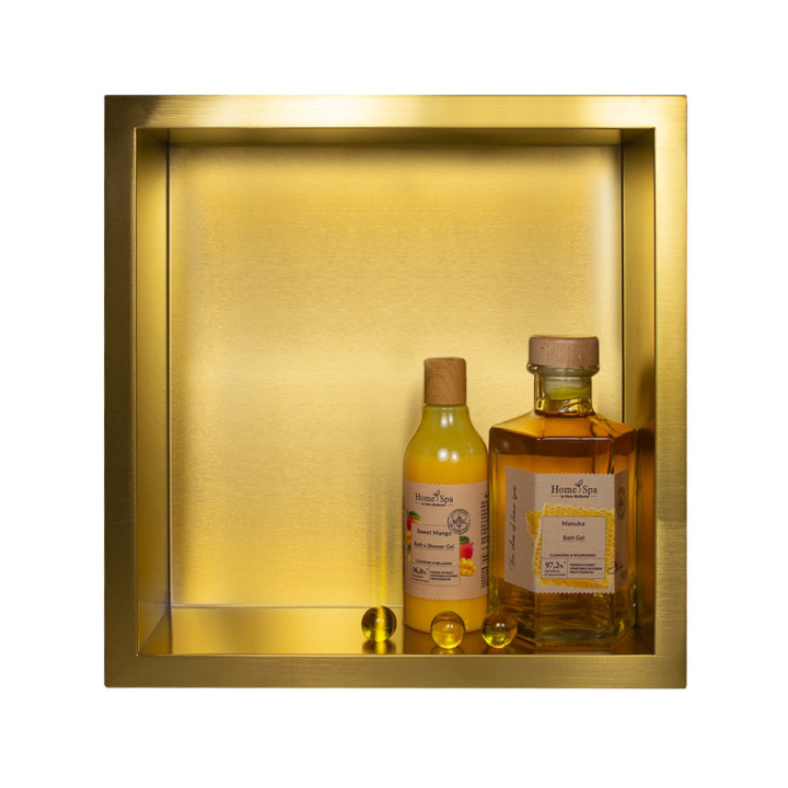 WALL-BOX ONE Gold / Brass - Półka pojedyncza złota 30x30x7 cm