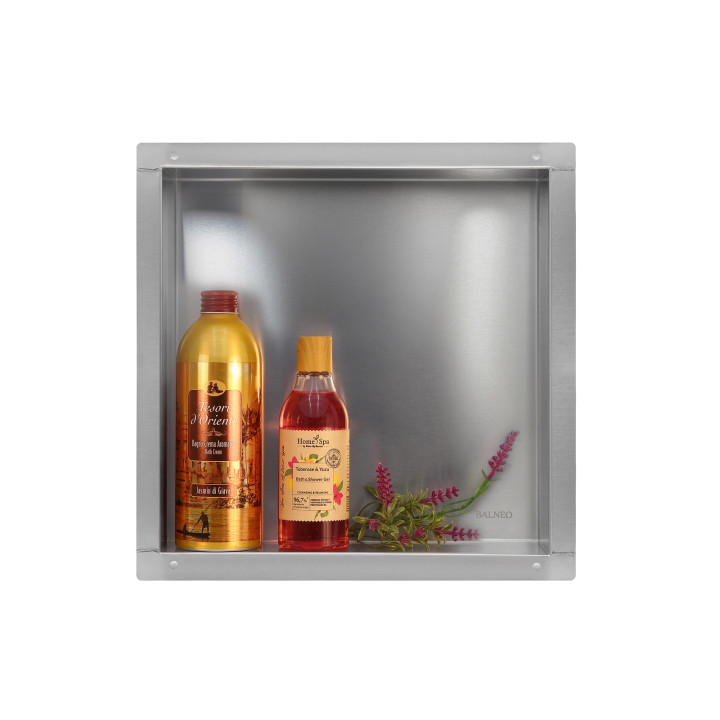 WALL-BOX NO RIM - Półka wnękowa bezramkowa INOX 30x30x7 cm