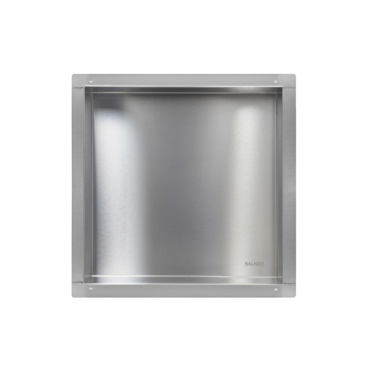 WALL-BOX NO RIM - Półka wnękowa bezramkowa INOX 30x30x7 cm