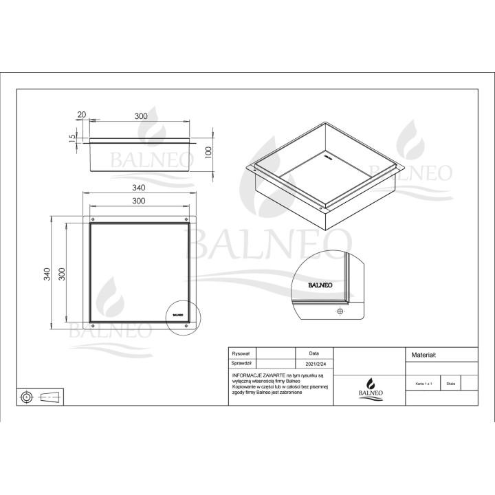 WALL-BOX No Rim White - Półka wnękowa bezramkowa biała 30x30x10 cm