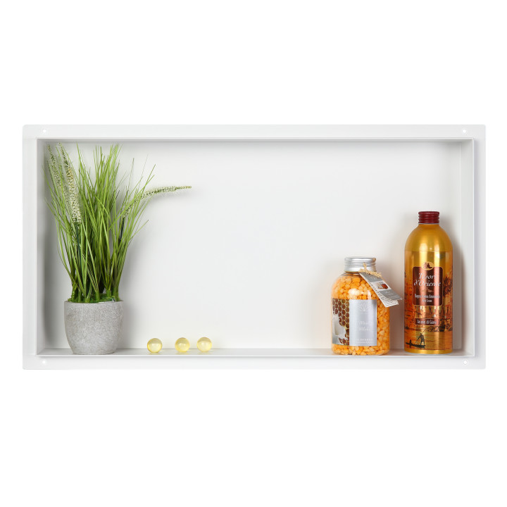 WALL-BOX No Rim White - Półka wnękowa bezramkowa biała 60x30x10 cm