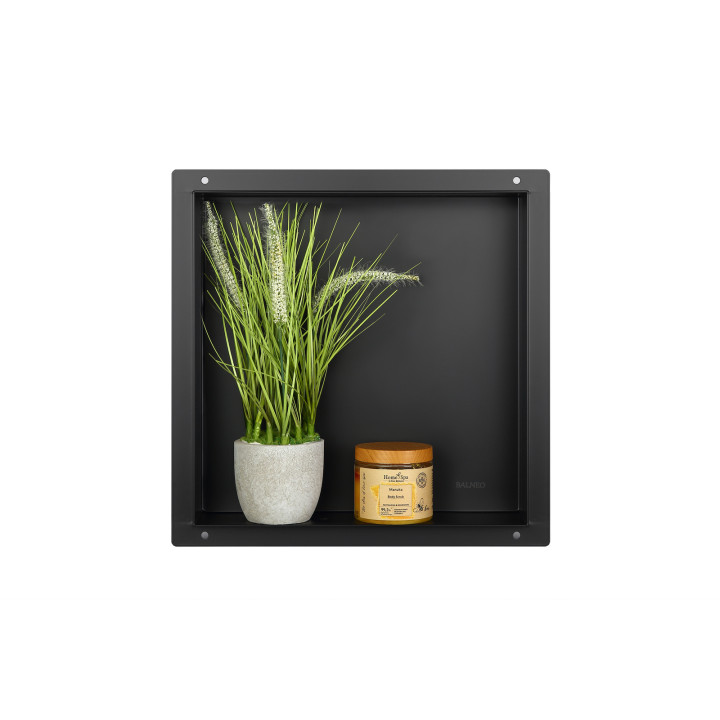 WALL-BOX No Rim Black - Półka wnękowa bezramkowa czarna 30x30x7 cm