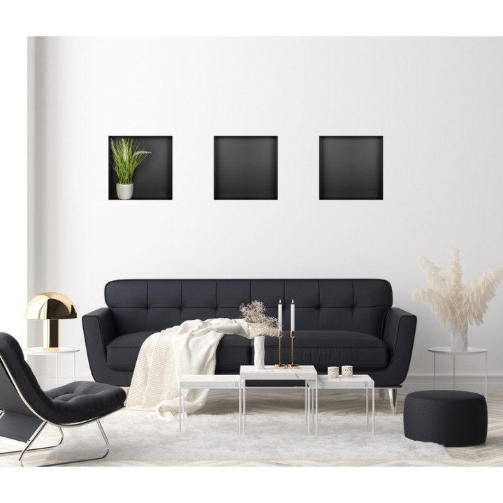WALL-BOX No Rim Black - Półka wnękowa bezramkowa czarna 30x30x10 cm