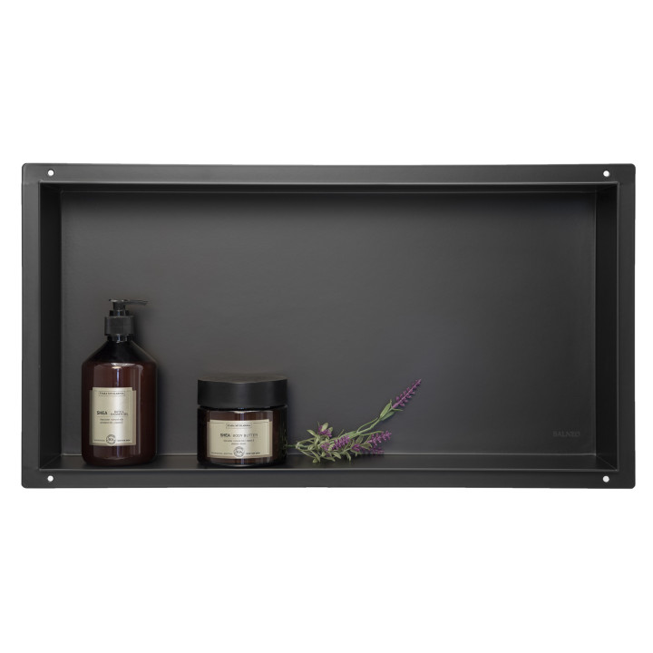 WALL-BOX No Rim Black - Półka wnękowa bezramkowa czarna 60x30x7 cm