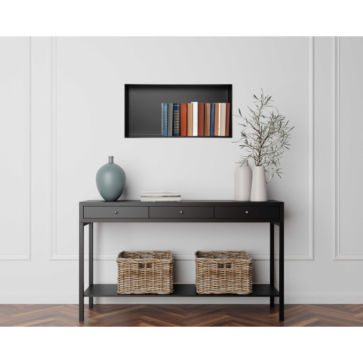WALL-BOX No Rim Black - Półka wnękowa bezramkowa czarna 60x30x10 cm