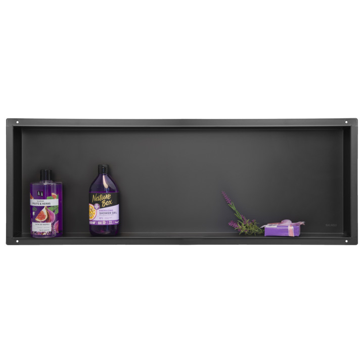 WALL-BOX No Rim Black - Półka wnękowa bezramkowa czarna 90x30x10 cm