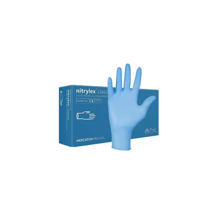 Rękawice nitrylowe niebieskie Mercator Nitrylex Classic Blue rozmiar L 100 szt.