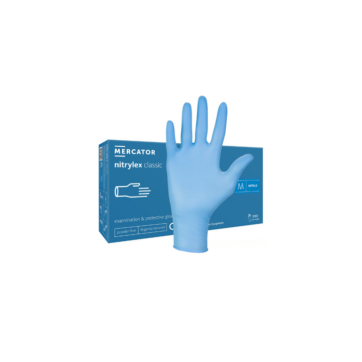 Rękawice nitrylowe niebieskie Mercator Nitrylex Classic Blue rozmiar M 100 szt.