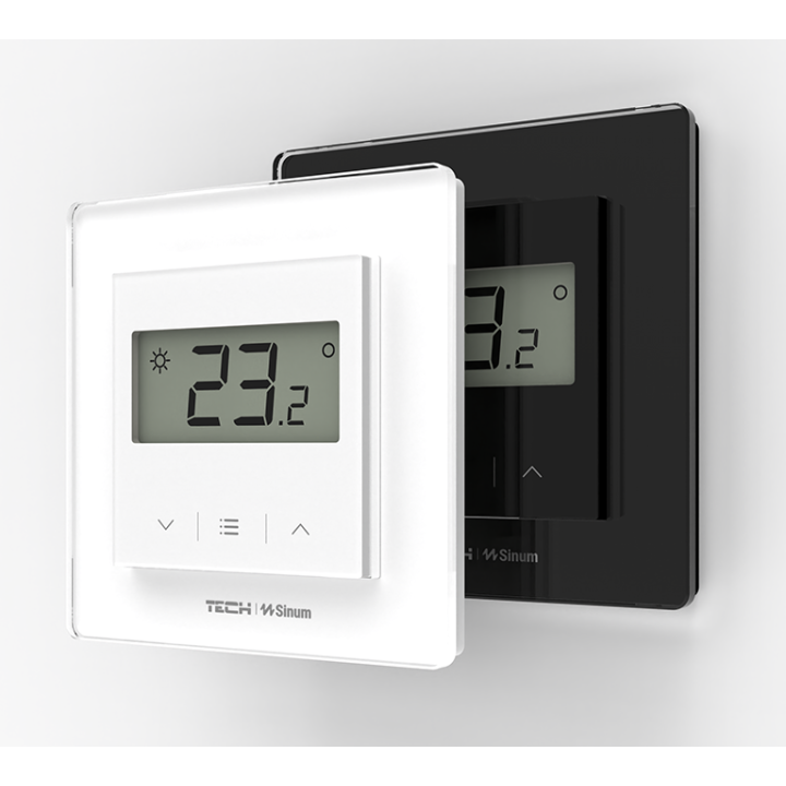 Przewodowy doramkowy szklany regulator temperatury Sinum FR-S2 biały
