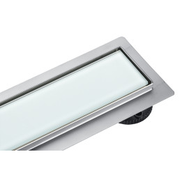 G-Drain Next Odpływ liniowy 60 cm ze szklanym panelem Milky