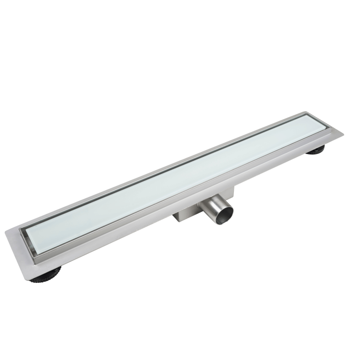 G-Drain Next Odpływ liniowy 80 cm ze szklanym panelem Milky