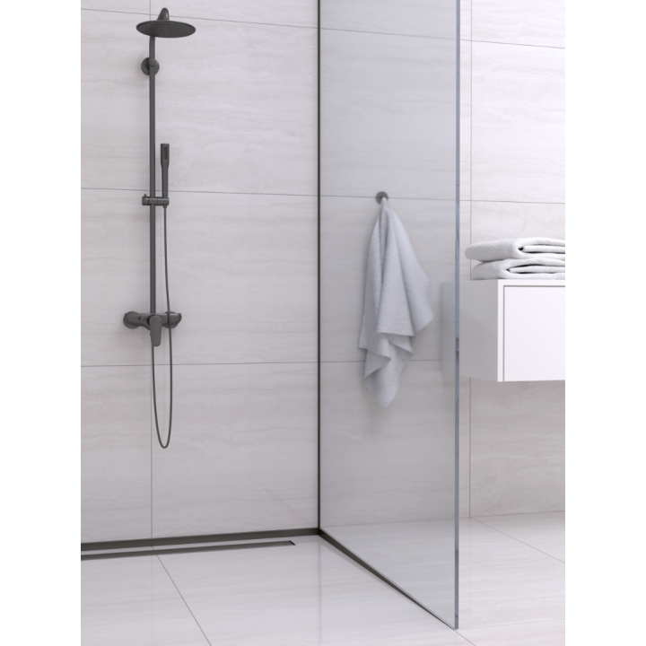 Listwa spadkowa podłogowa czołowa 130 cm czarna