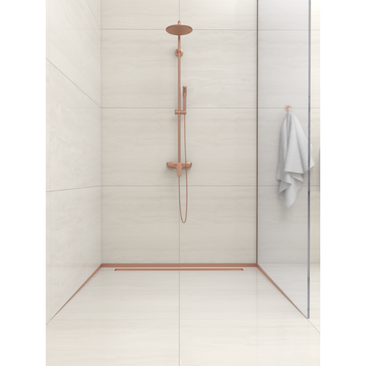Listwa spadkowa podłogowa czołowa 130 cm miedziana