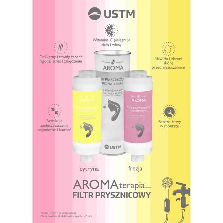 Filtr prysznicowy SPA zapach frezji USTM WFSH-FREESIA