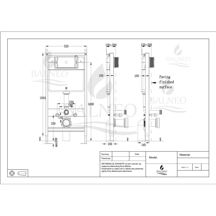 Stelaż podtynkowy WC Fix-Frame SLIM