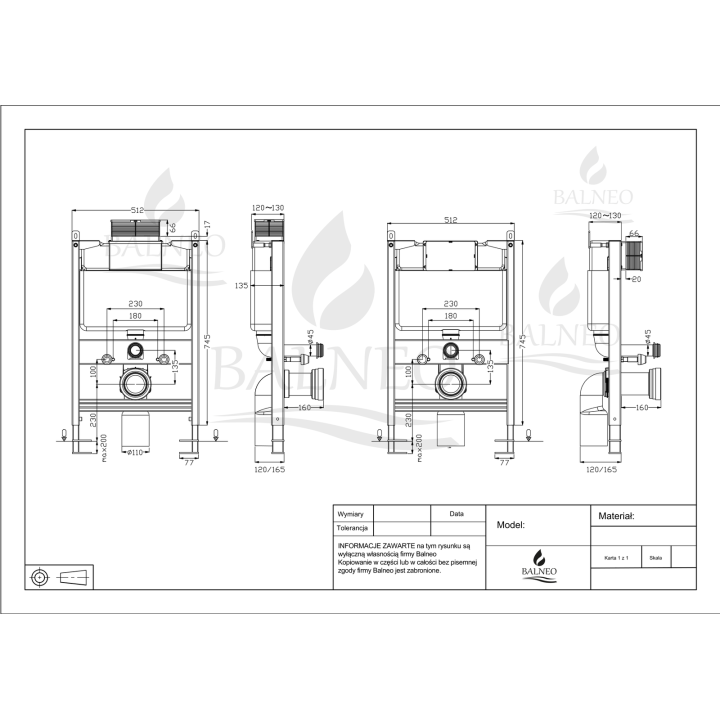 Stelaż podtynkowy WC niski Fix-Frame Low