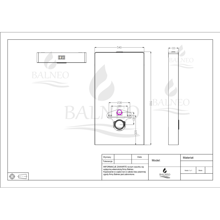 Stelaż natynkowy WC szklany mleczny Fix-Frame Glass Milky