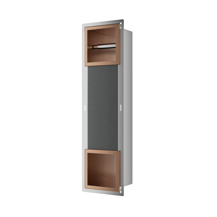 WALL-BOX PAPER 2 Copper - Magazynek z podajnikiem papieru miedziany