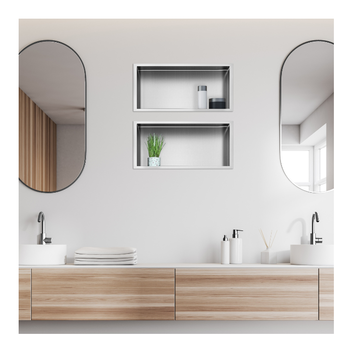 WALL-BOX ONE Inox Półka wnękowa ze stali nierdzewnej 45x20x10 cm