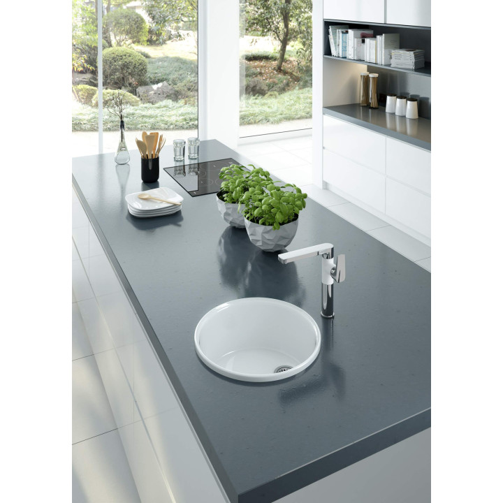 Bateria kuchenna obrotowa chrom, biały Gardenia BEG W630