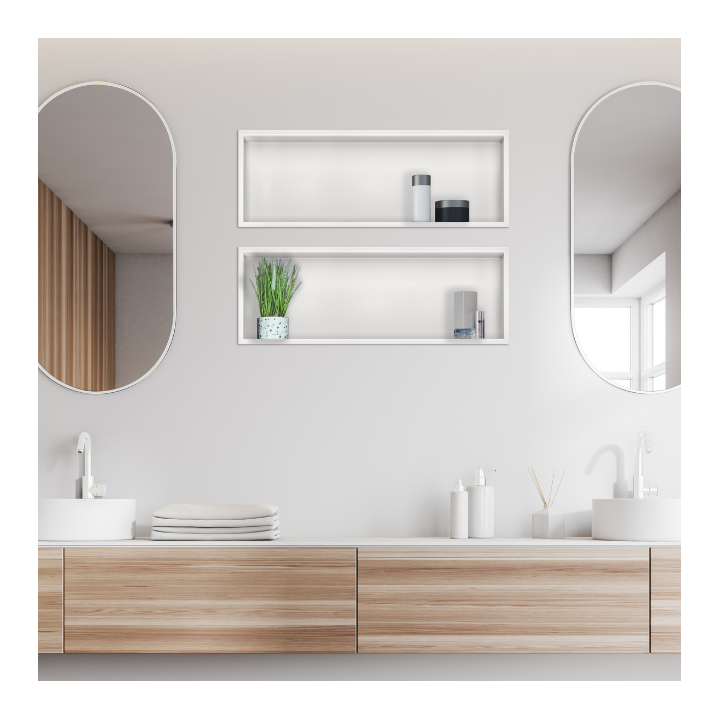 WALL-BOX ONE White Półka wnękowa ze stali nierdzewnej biała 60x20x10 cm