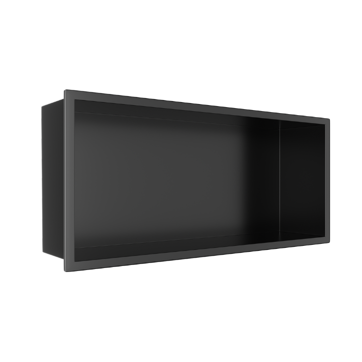 WALL-BOX ONE Black Półka wnękowa ze stali nierdzewnej czarna 45x20x10 cm