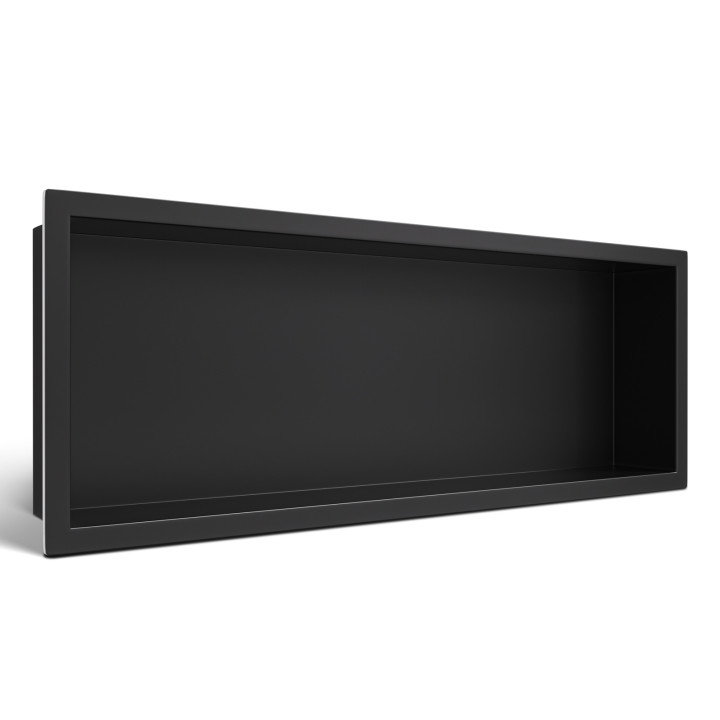 WALL-BOX ONE Black Półka wnękowa ze stali nierdzewnej czarna 60x20x10 cm