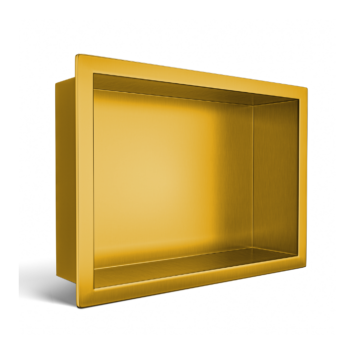 WALL-BOX ONE Gold Półka wnękowa ze stali nierdzewnej złota 30x20x10 cm