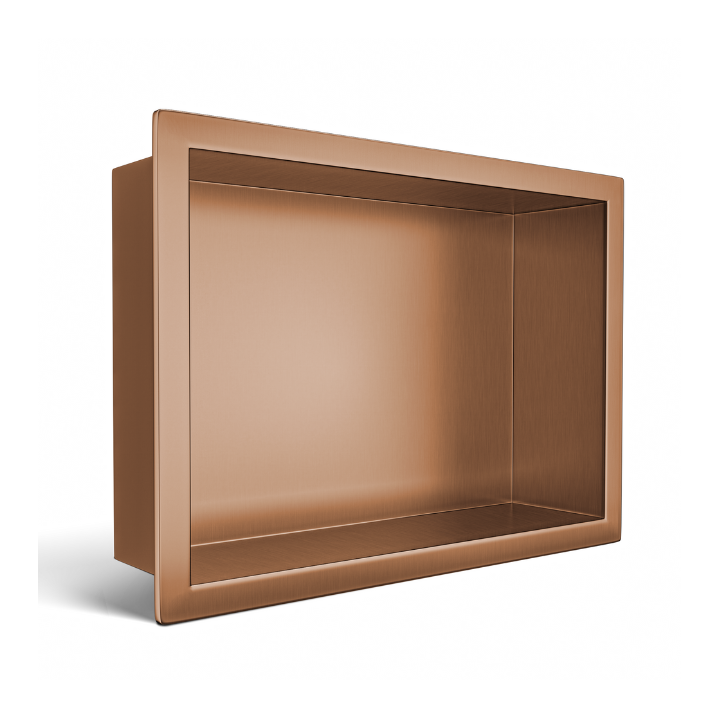 WALL-BOX ONE Copper Półka wnękowa ze stali nierdzewnej miedziana 30x20x10 cm
