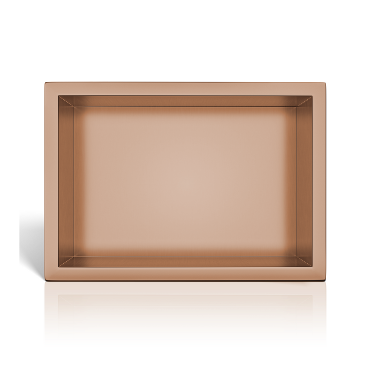 WALL-BOX ONE Copper Półka wnękowa ze stali nierdzewnej miedziana 30x20x10 cm