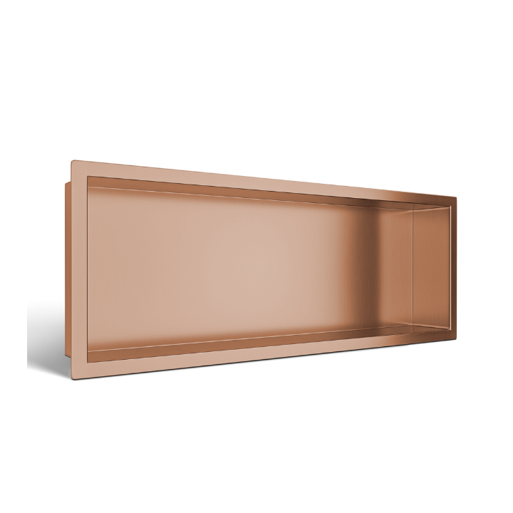 WALL-BOX ONE Copper Półka wnękowa ze stali nierdzewnej miedziana 60x20x10 cm