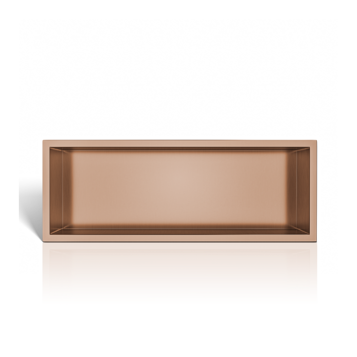WALL-BOX ONE Copper Półka wnękowa ze stali nierdzewnej miedziana 60x20x10 cm