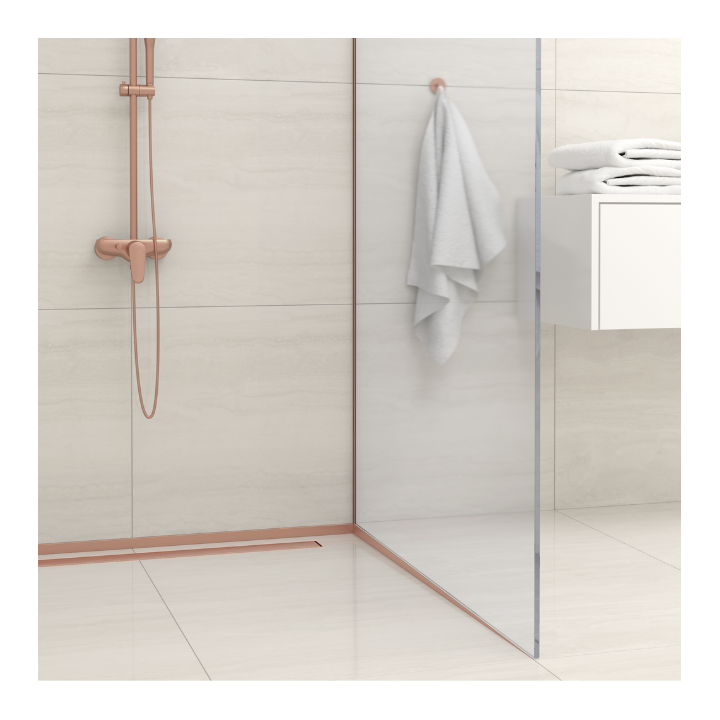 Listwa spadkowa przyścienna prawa 120 cm miedziana