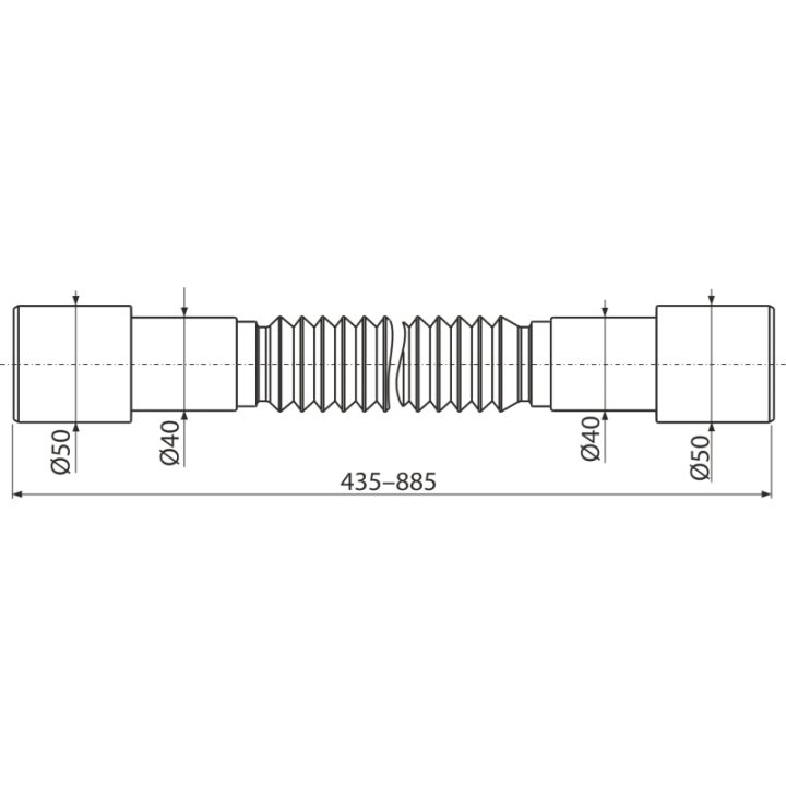 Przyłącze elastyczne 50/40×40/50