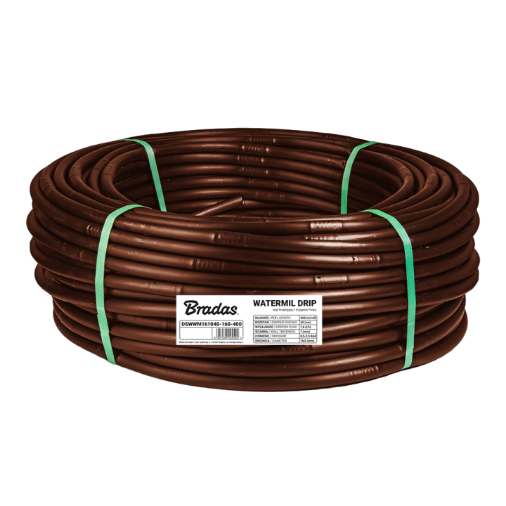 Wąż kroplujący 16 / 1,0mm / 50cm / 1,6l/h / 100m WATERMIL DRIP BROWN