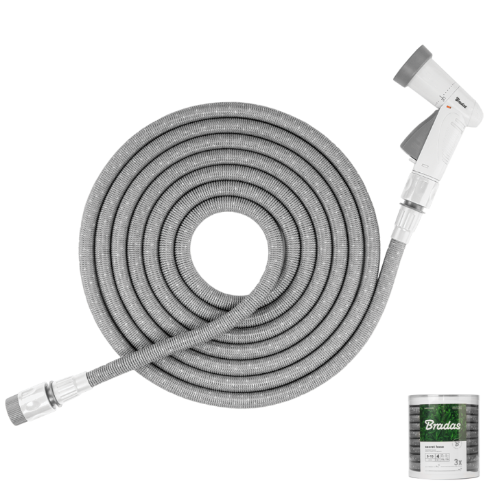 Komplet zraszający SECRET HOSE 10m-30m - szary